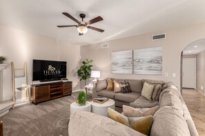 Large Livingroom with Oversized Sectional with Plenty of Room to Relax