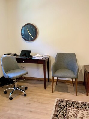 Work station in living room.