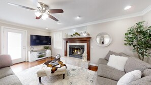 Home Decor, Fireplace, Indoors, Ceiling Fan, Furniture