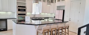 Indoors, Kitchen, Kitchen Island, Cooktop, Microwave