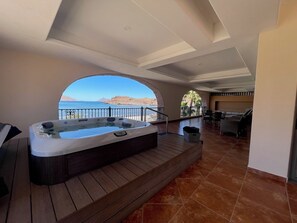 Grand patios.  Ocean front.