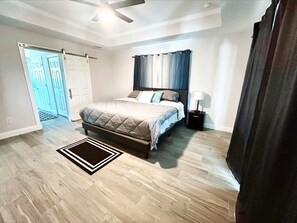 Master bedroom with king bed - (medium firm)