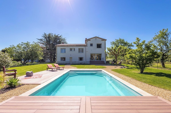 View of house and pool from the garden