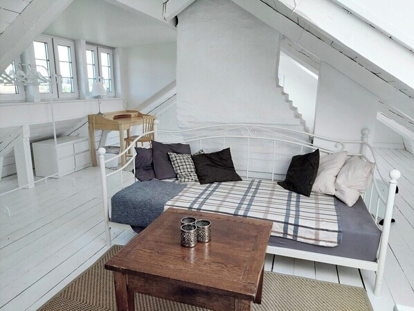 Attic; The spacious attic with a day bed that can be turned into an additional bed