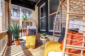 Balcony Perfection: Delight in the comfort of our balcony, designed for relaxation and enjoyment. The scenic views and inviting atmosphere make it a highlight of your stay. Perfect for both morning coffee and evening cocktails