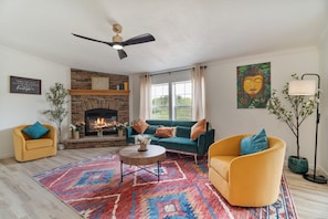 Cozy living room with smart TV