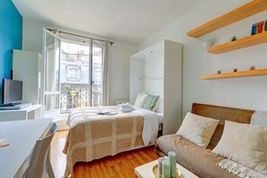 The open-plan living and dining area