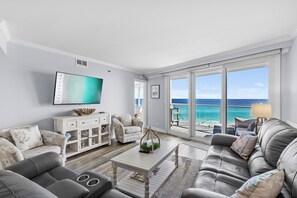 Flat Screen TV with Beach Views from Living Area