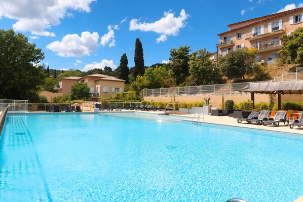 Get some sun in the outdoor pool.