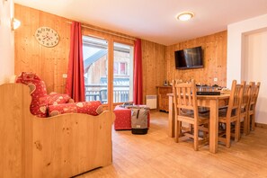 Sink into the cozy sofa after a day exploring the area.