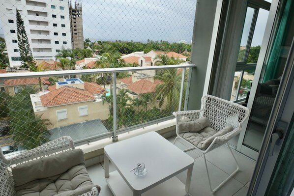Balcony apartment for smoking.> Seating Area .> Sea View .> Cafe AREA 