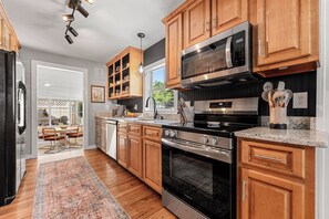 Kitchen with stainless steel appliances 