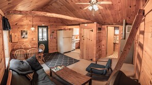 Living room with dining table