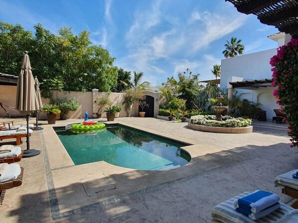 Private Pool, patio area, fire pit area