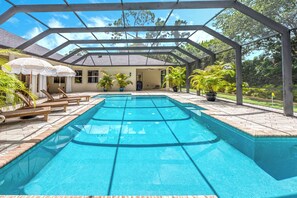 Large private heated pool with southern exposure.