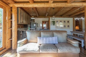 Relax on this comfy sofa.