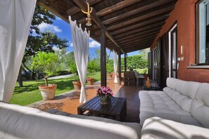 Loggia with dining and living areas