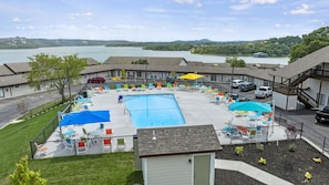 Just out the front door to our unit is this amazing pool!