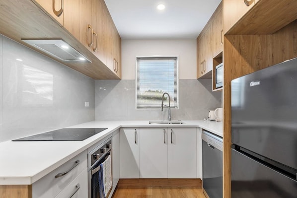 The kitchen has everything you need to cook up a delicious meal.