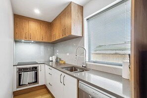 The kitchen has everything you need to cook up a delicious meal.