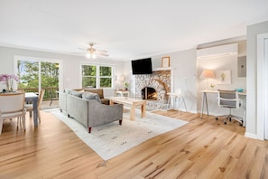 Bright, airy, and beautifully furnished—our living room is your home away from home.