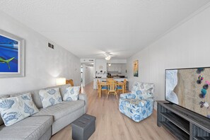 As soon as you enter the Living Area you'll be met with bright, warm and welcoming.