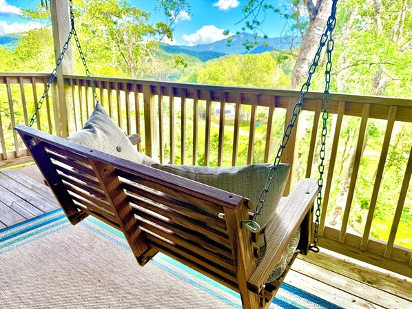 Mountain views with babbling brook and chirping bird sounds!