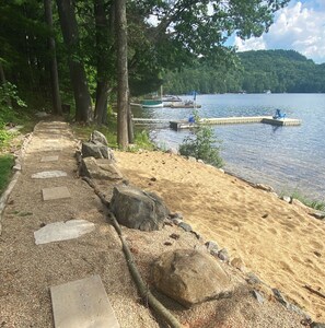 Beach-side walking path to dock