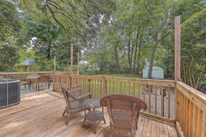 Spacious deck area, perfect for morning coffee or evening relaxation.