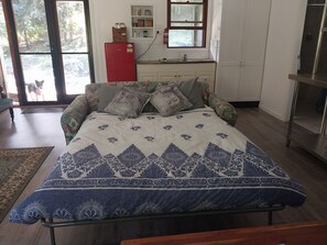 sofa bed in living area can be made up at your request 