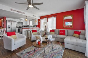 Large living room with new furniture