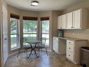 Breakfast table in the kitchen