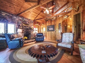 Great Room with Stone Fireplace