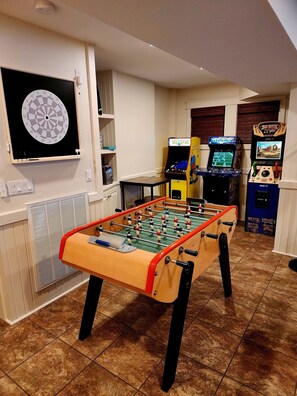 Arcade games in the game room