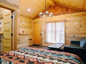 Bedroom in cabin treehouse