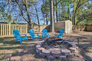Enjoy s'mores and cozy nights under the stars around the outdoor fire pit.