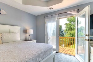 Bedroom # 1 is an elegant master bedroom with a king bed and exclusive access to a private porch.