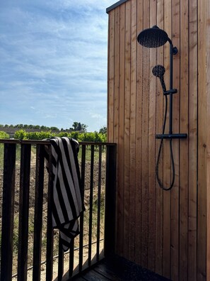 Outdoor shower on the terrace
