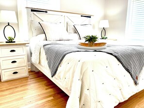 Comfortable king bed where you can stretch out and relax.