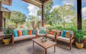 Patio with cozy lounge seating