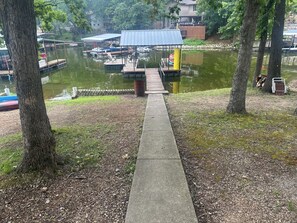 Walkway from lower level porch to dock