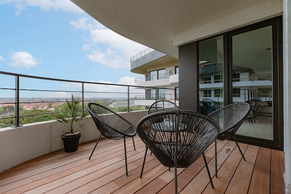 Lovely terrace with view over a golf course