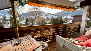 the balcony with from the patio table 