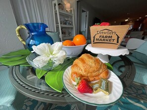 Kitchen - Enjoy local baked goods and produce from local grocers.