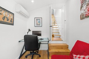 For focus and productivity, make use of a dedicated workspace in the quiet, enclosed space of the office which can also be converted into a third bedroom. 