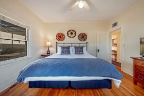 Bedroom with king bed and closet