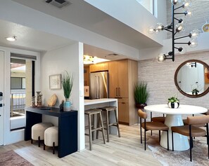 Entry way and dining room.