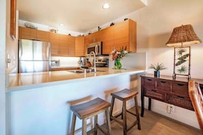 Kitchen as seen from the dining area.