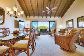 Living room looking out toward lanai.
