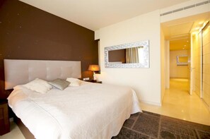 Another picture of the stylish master bedroom from another angle